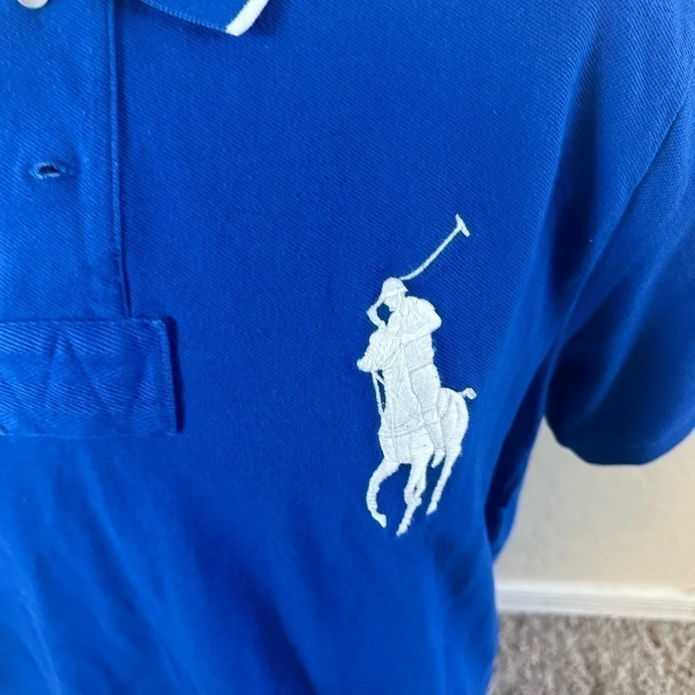 Polo Ralph Lauren Men's XL Blue Custom Fit Embroidered Short Sleeve Golf Polo